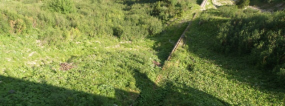 NW, Stanserhorn, aufgelassene Trasse 3. Sektion der Standseilbahn, erb. 1893, Stans