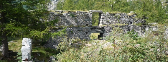 VS, Stockalper Warendepot in der Äbi bei Gabi, Baubeginn um 1676, unvoll., Zwischbergen